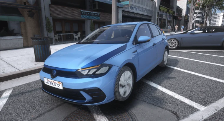Volkswagen Polo 2023 GTA5 Mod With Original interior