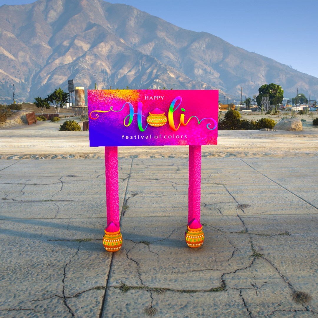 GTA 5 Happy Holi Board Prop Mod 1 GTA 5 Happy Holi Board Prop Mod